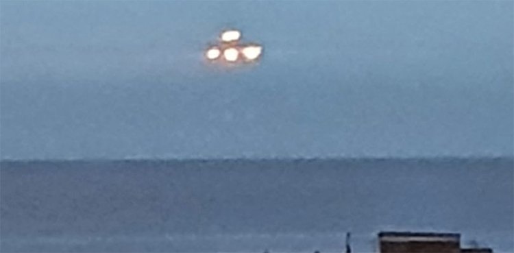 UFO captured on camera over seafront by student
