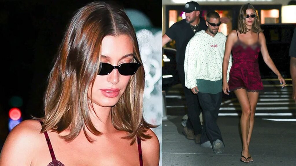 Hailey Bieber dazzles in scarlet Dior mini dress for Justin’s World Cup afterparty