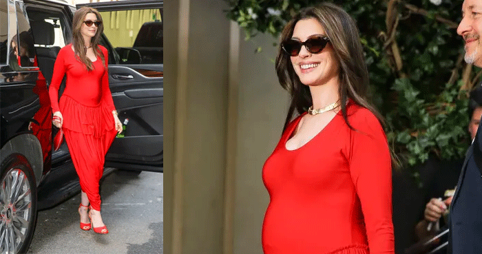 Anne Hathaway kicks off ‘The Odyssey’ tour with stunning maternity style