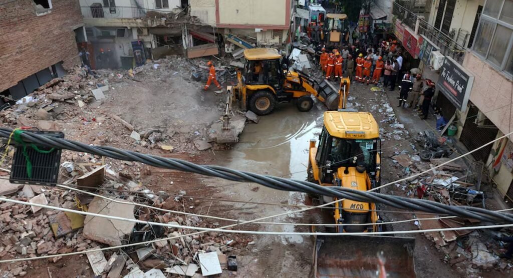 Six killed in Delhi building collapse, rescuers search through rubble